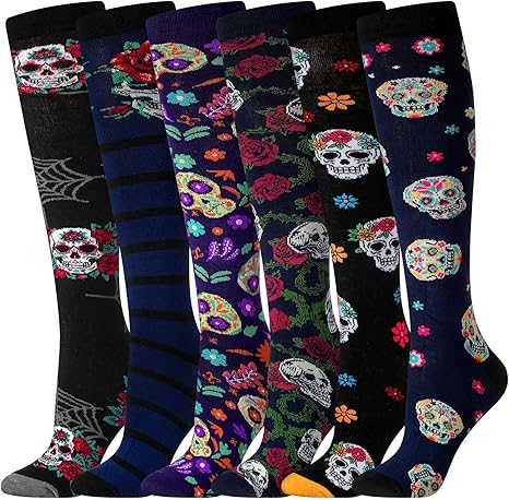 Jamntower - sugar skull socks womens