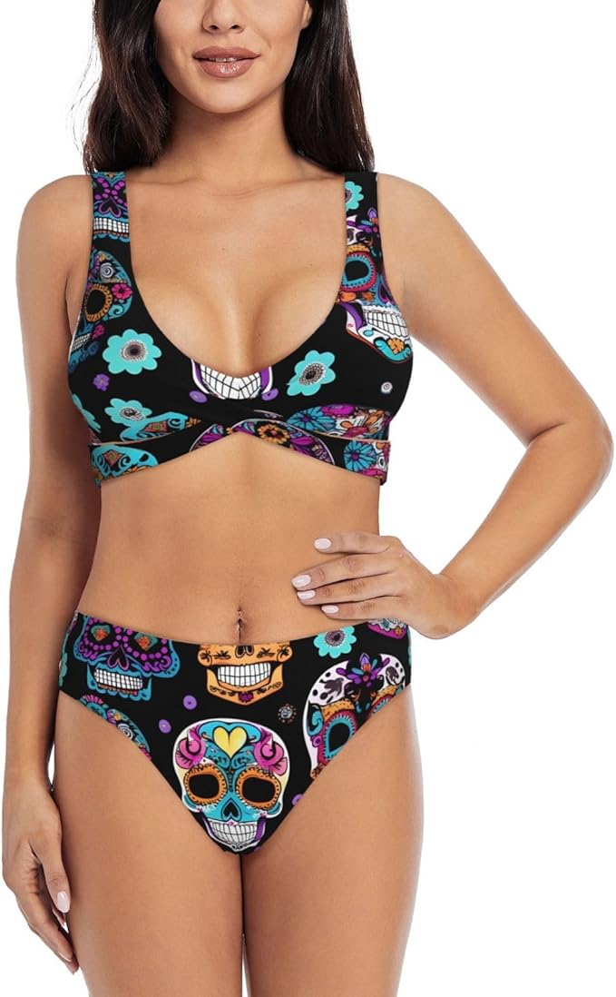 KOUUIP - sugar skull bikini set