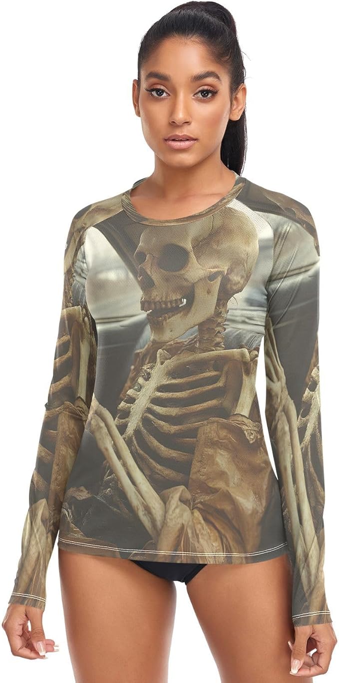 ALAZA - sugar skull long sleeve shirt mens