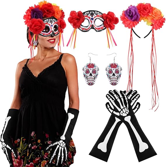 Suncalla - sugar skull winter gloves