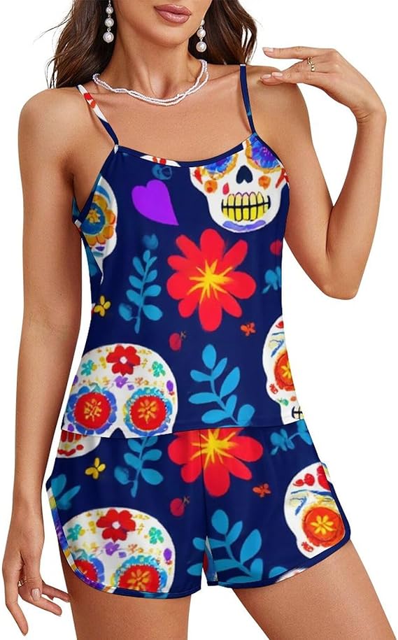 PUYWTIY - sugar skull pajamas womens