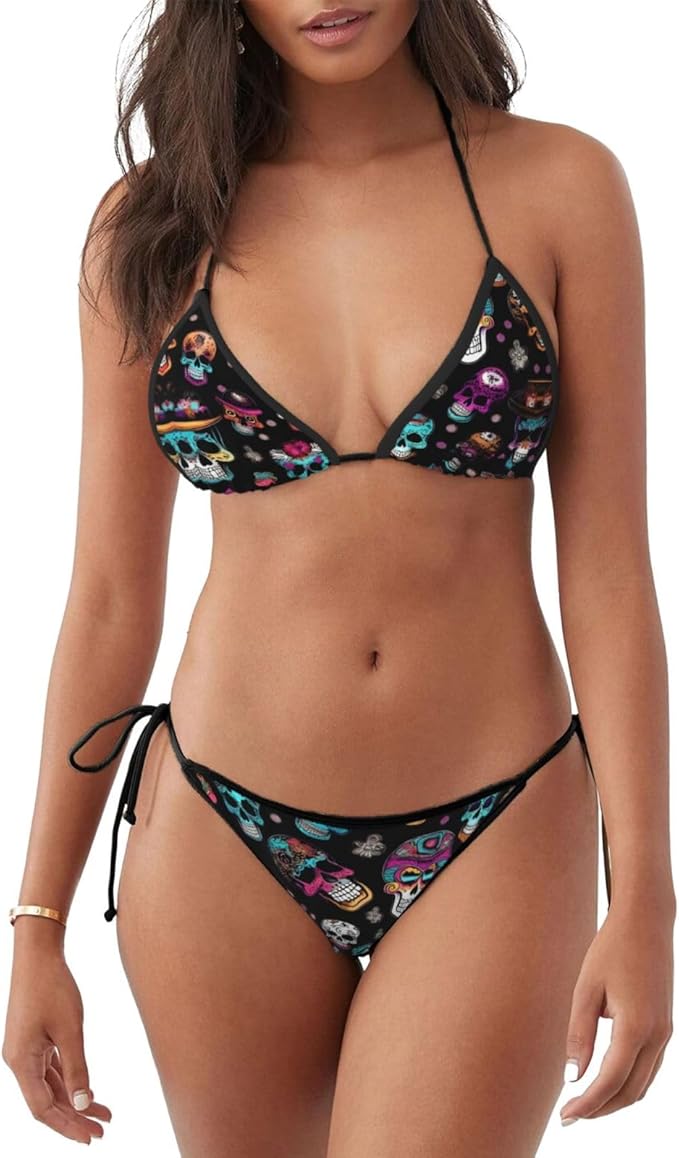 DUWAA - sugar skull bikini set