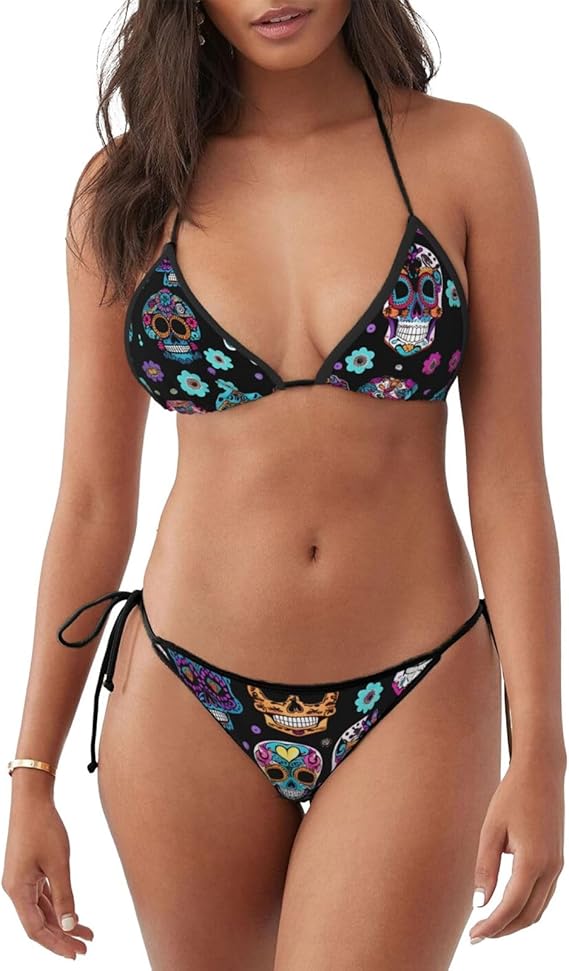 KOUUIP - sugar skull bikini set