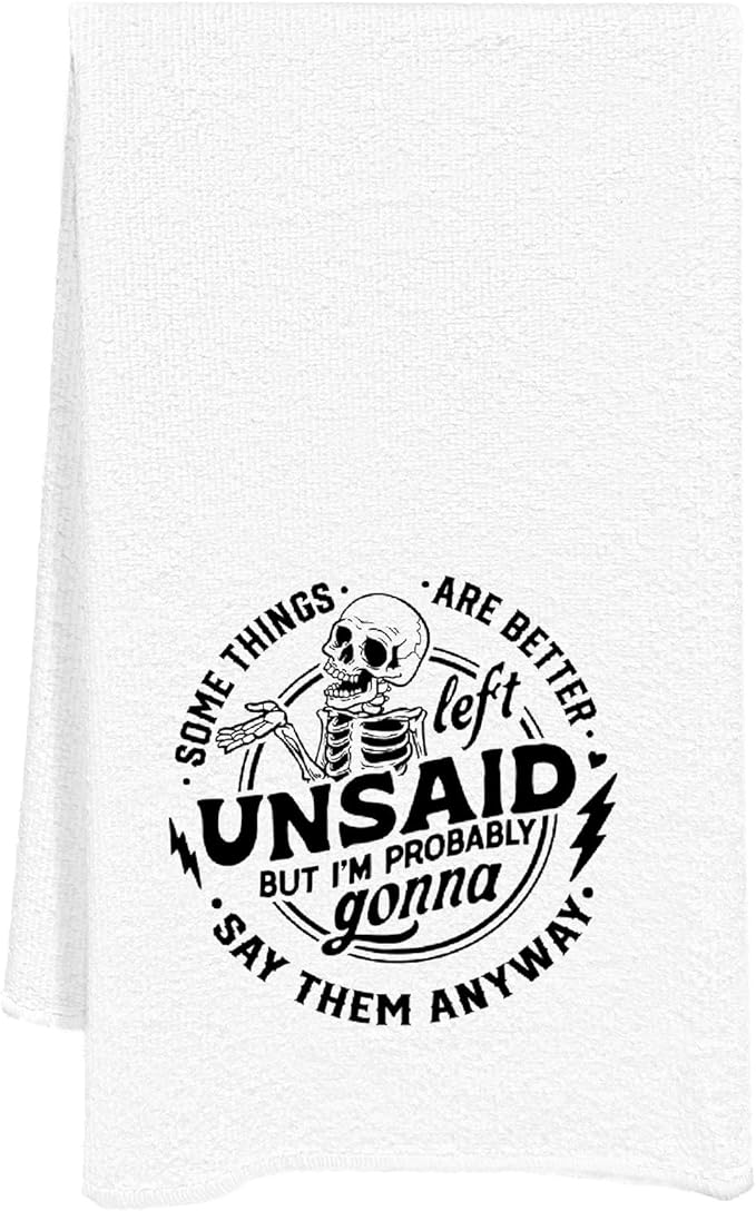 UTELKA Halloween Skull Towels Gothic Skull Kitchen Dish Towels, Black and White Dish Hand Towels for Bathroom Goth Halloween Kitchen Accessories for Women 16x24 - sugar skull beach towel