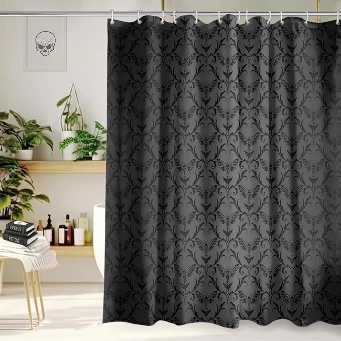 Halloween Goth Skeleton Shower Curtain 72x72 Inch Gothic Skull Shower Curtains for Bathroom with Hooks Halloween Bathroom Home Bath Decor Waterproof Fabric - sugar skull shower curtain set