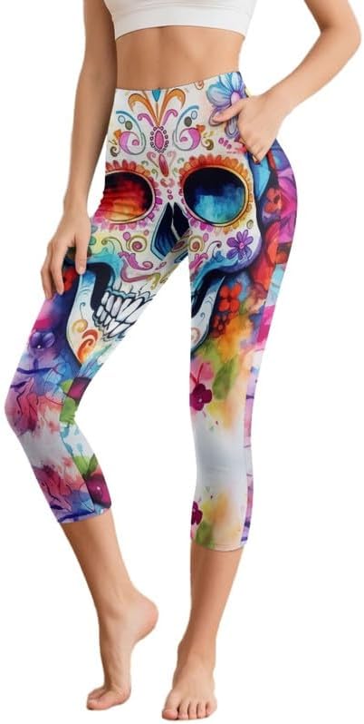 Semiouray - sugar skull leggings for women