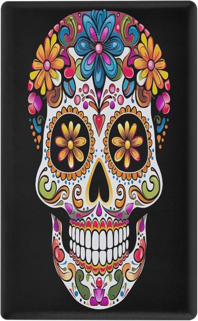 Mexican Sugar Skull Switch Plate No Device Blank Outlet Cover Decorative Wall Plate Light Switch Covers, Screws Included - sugar skull plates set