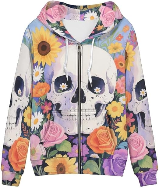 Irisjudy - sugar skull long sleeve shirt mens