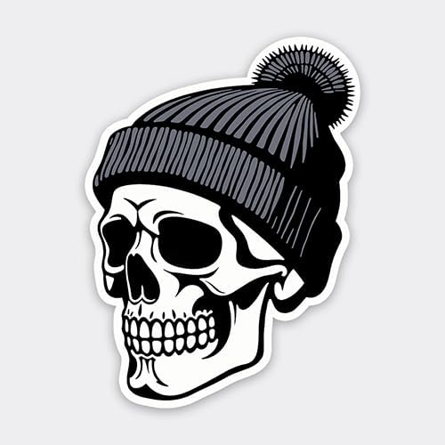 Cool Skull Sticker 2.5” x 3.35” Inch ~ 100% Waterproof Vinyl Sticker Decal, Cool Sticker for Water Bottle, Snowboard, Skateboard - sugar skull vinyl sticker