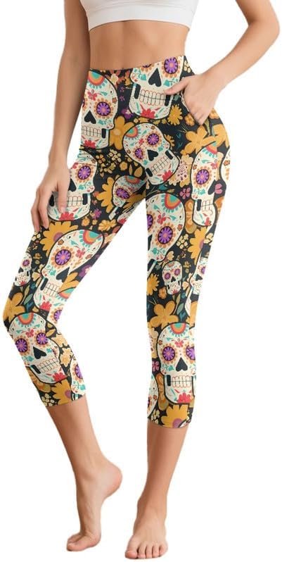 Semiouray - sugar skull leggings for women
