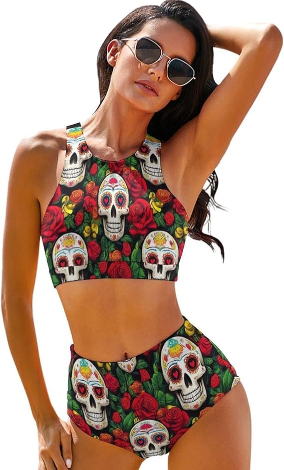 Meaudiwes - sugar skull bikini set