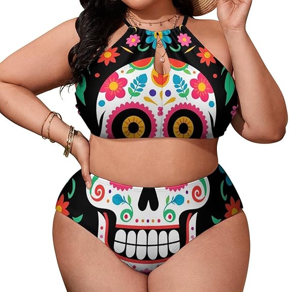 Meaudiwes - sugar skull bikini set