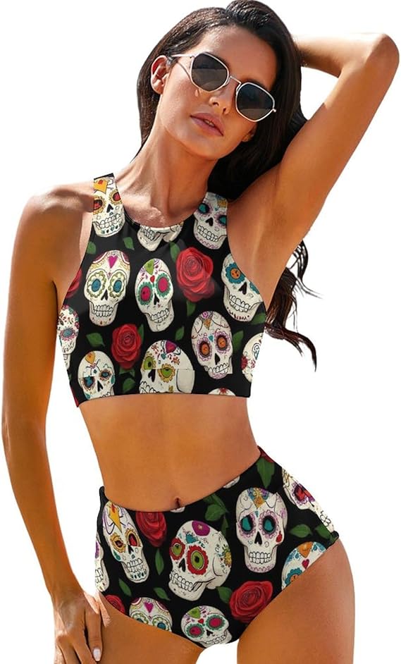 Meaudiwes - sugar skull bikini set