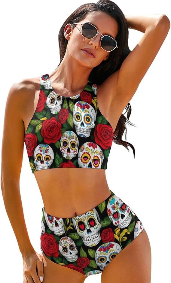 Meaudiwes - sugar skull bikini set