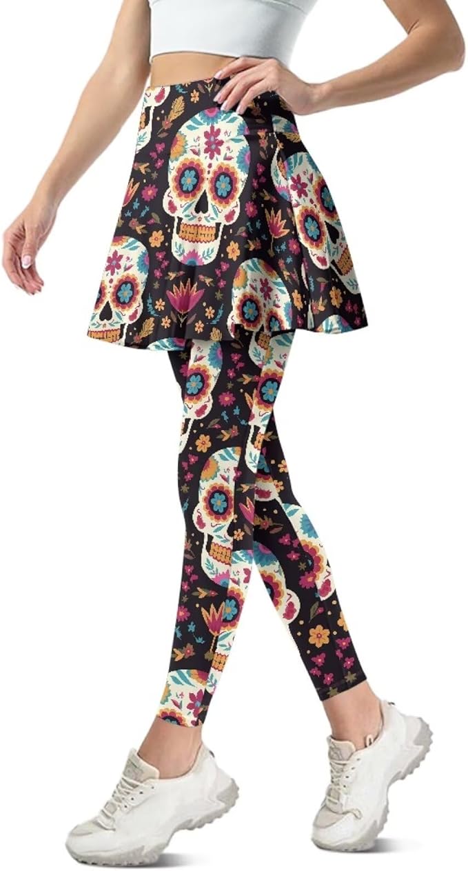 Frestree - sugar skull leggings for women