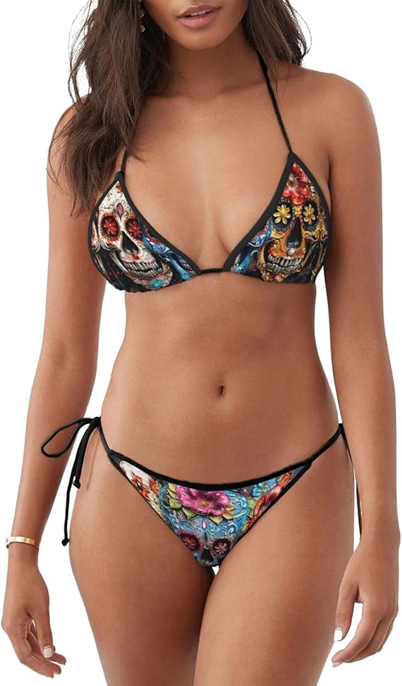 MYHSZTAH - sugar skull bikini set