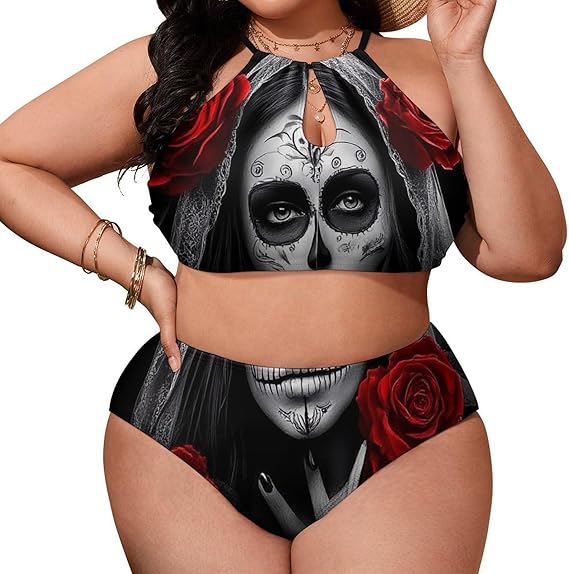 Meaudiwes - sugar skull bikini set