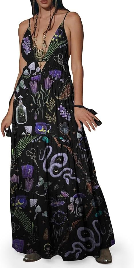 CORAMOON - sugar skull dress womens