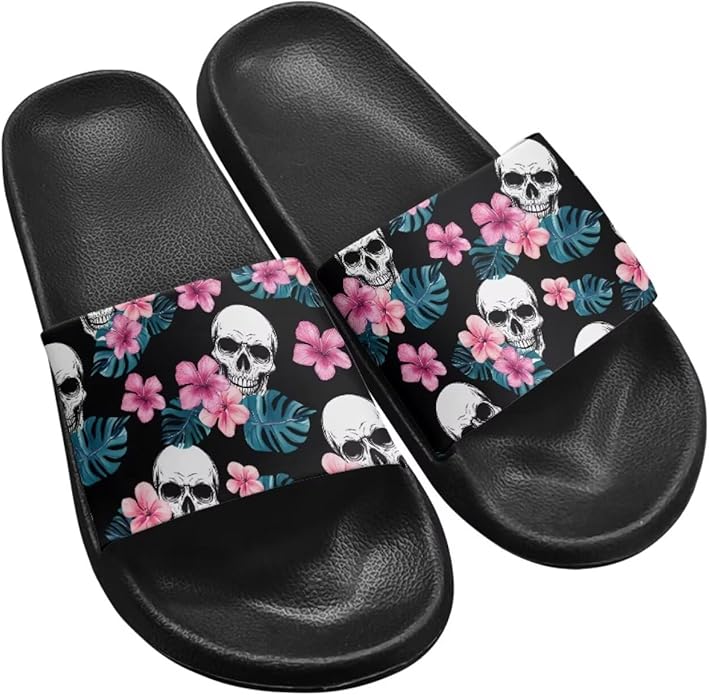 GETELINSENG - sugar skull flip flops womens