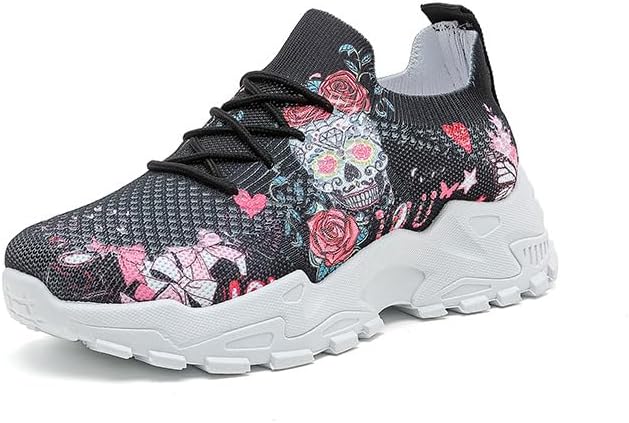 Aqitrn - sugar skull sneakers womens