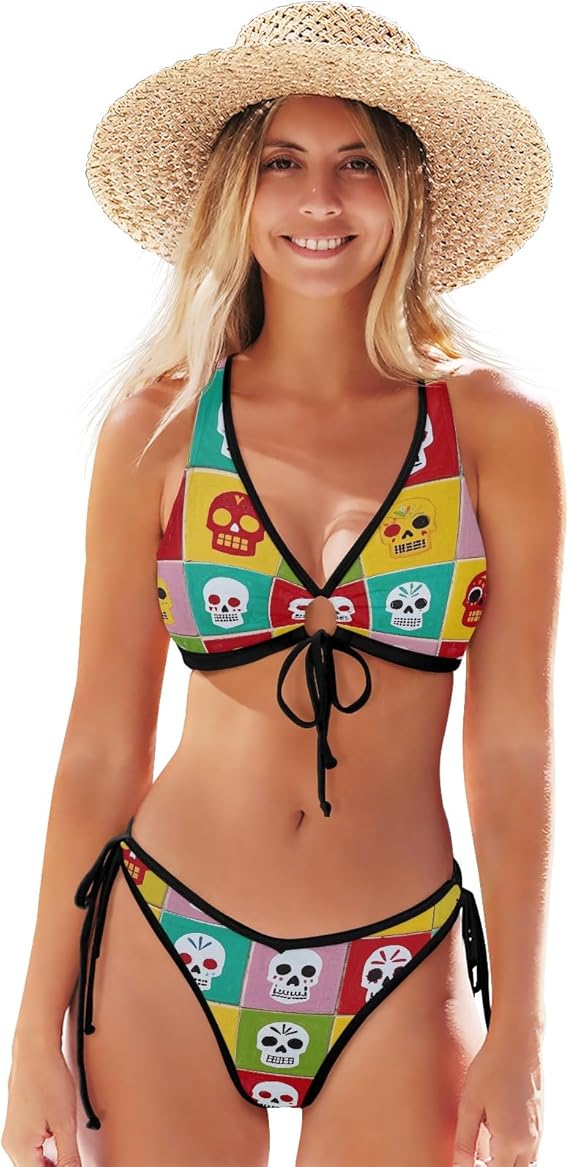 Nexawaveo - sugar skull bikini set