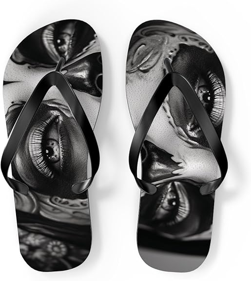 GENERIC - sugar skull flip flops womens