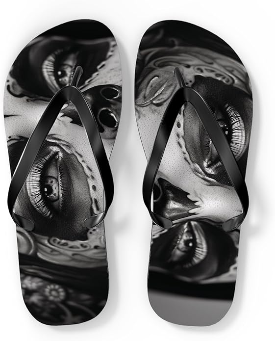 GENERIC - sugar skull flip flops womens