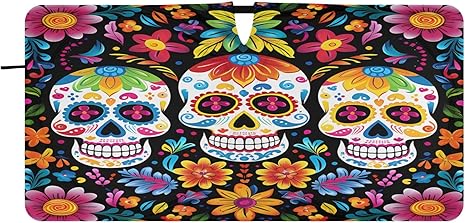 ALAZA Car Windshield Sun Shade for Cars, Trucks, and SUVs,Cute Sugar Skull with Flowers Sun Visor UV Protection Heat Reduction,Easy Install, Foldable,32" x 62" - sugar skull car sunshade for windshield