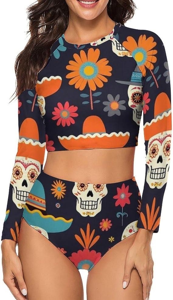 Meaudiwes - sugar skull bikini set