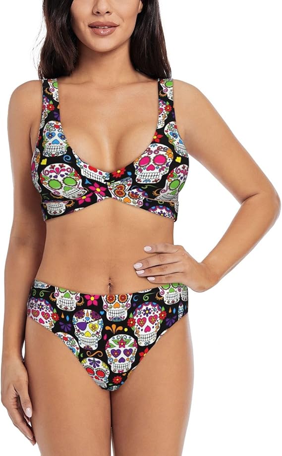 Zhuanyun - sugar skull bikini set