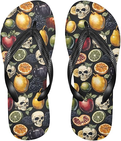YMGQYJ - sugar skull flip flops womens