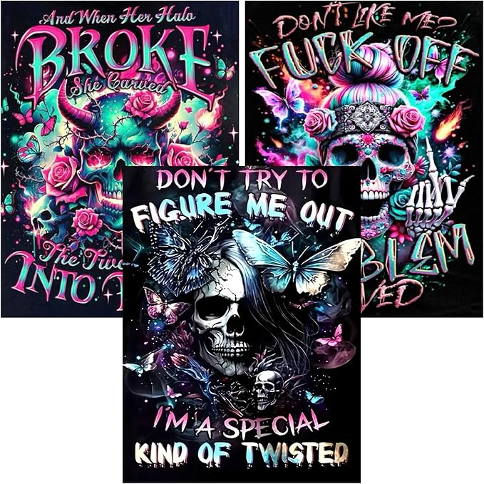 Meothan 3 Pack Diamond Art Kits for Adults, Sugar Skull Diamond Painting Kits for Adults, 5D DIY Round Full Drill Gothic Gem Art Paint with Diamonds Dots Crafts Set for Home Decor Gift 12x16inch - sugar skull christmas ornament