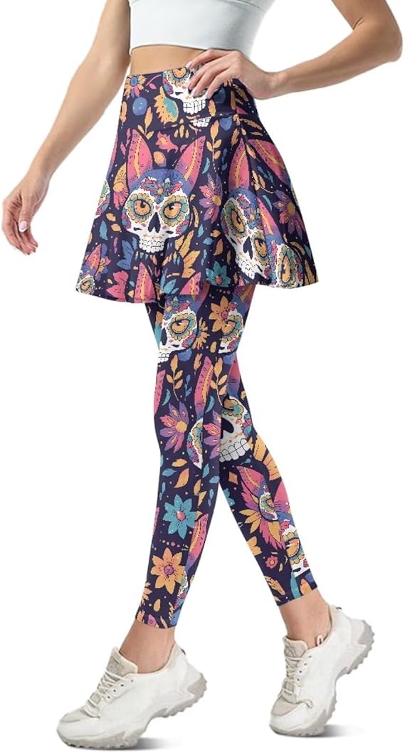 Daulesho - sugar skull leggings for women