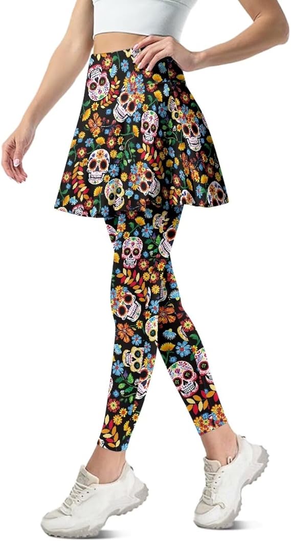 Frestree - sugar skull leggings for women
