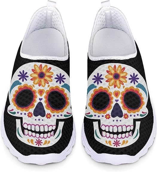 Glomenade - sugar skull sneakers womens