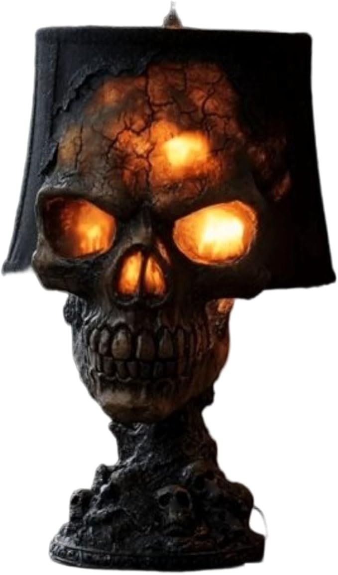 Table Lamp - Aesthetic Desk Lamp | Figurine Table Lamps, Lava Stone Skull Lamp, Mythical monsterss Resin Figurines Decoration Lighting Collectible for Kitchen Christmas Living Room Home Desk - sugar skull table lamp