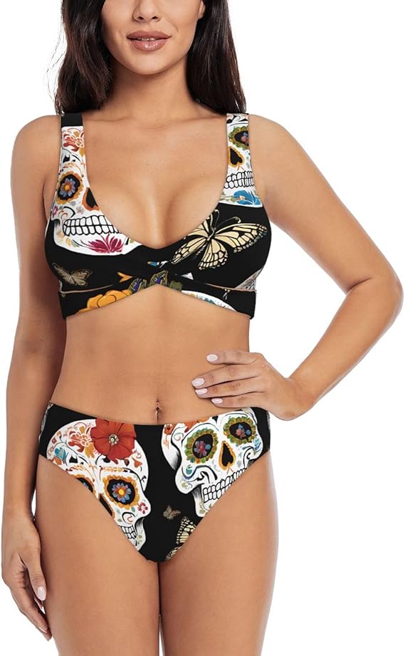TGFDCCDF - sugar skull bikini set