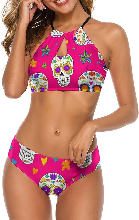 WOEZKEX - sugar skull bikini set