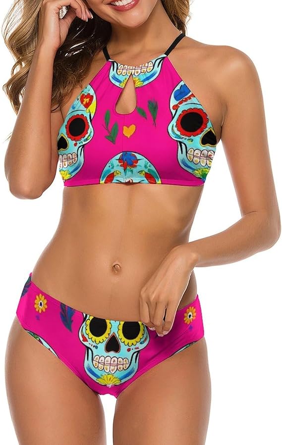 WOEZKEX - sugar skull bikini set