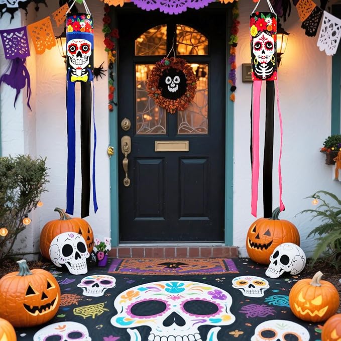 NOVWANG - sugar skull socks womens