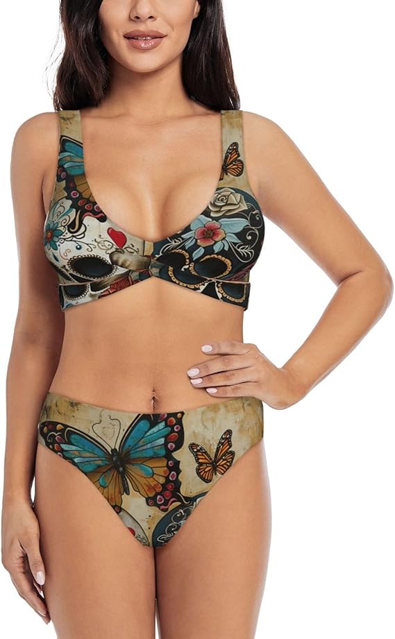 YKJJFVZ - sugar skull bikini set