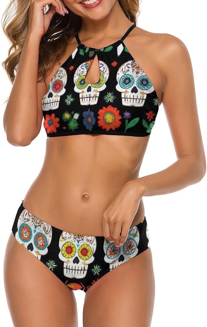XUTSAKDCJ - sugar skull bikini set