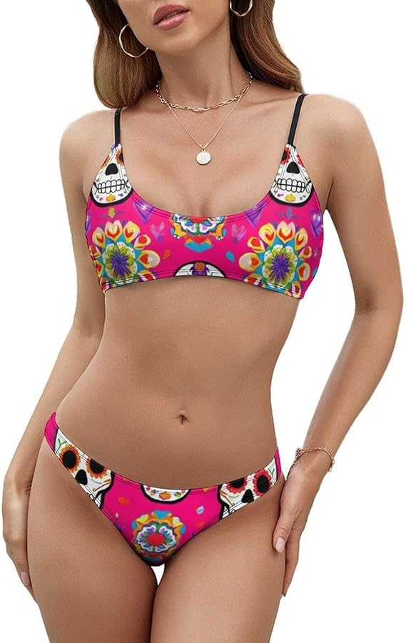 4SEE - sugar skull bikini set