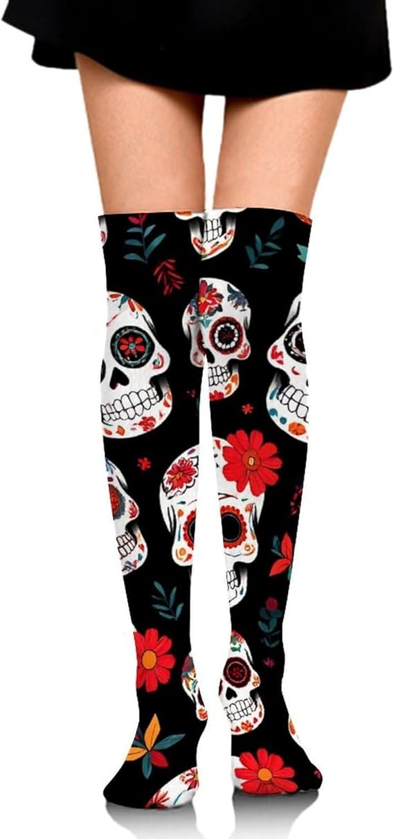OXJOIIS - sugar skull socks womens