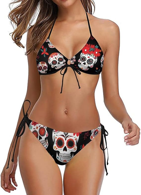 Meaudiwes - sugar skull bikini set