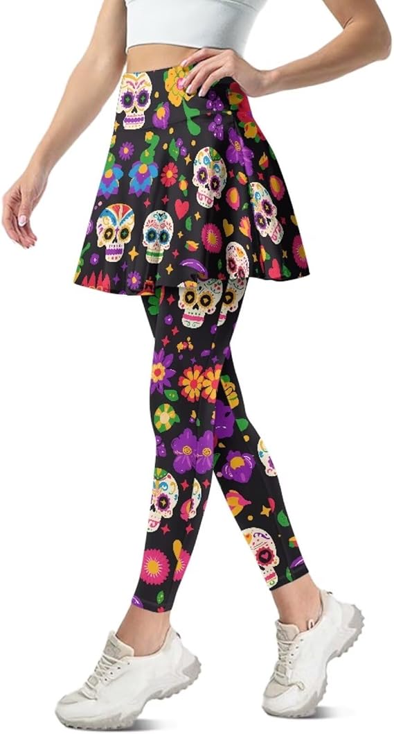 Frestree - sugar skull leggings for women