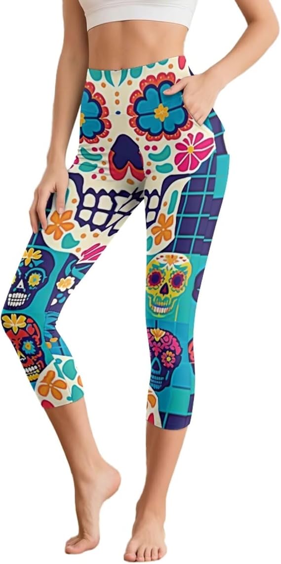 Irisjudy - sugar skull leggings for women