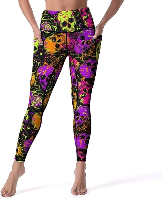 DROEYROEST - sugar skull leggings for women