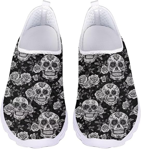 Glomenade - sugar skull sneakers womens