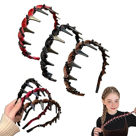 3 Pack Vintage High Cranium Artificial Hairband, 2025 New Hairbands for Girls, Decorative Hair Accessories Gifts (Agate, One size fits all) - sugar skull flower crown